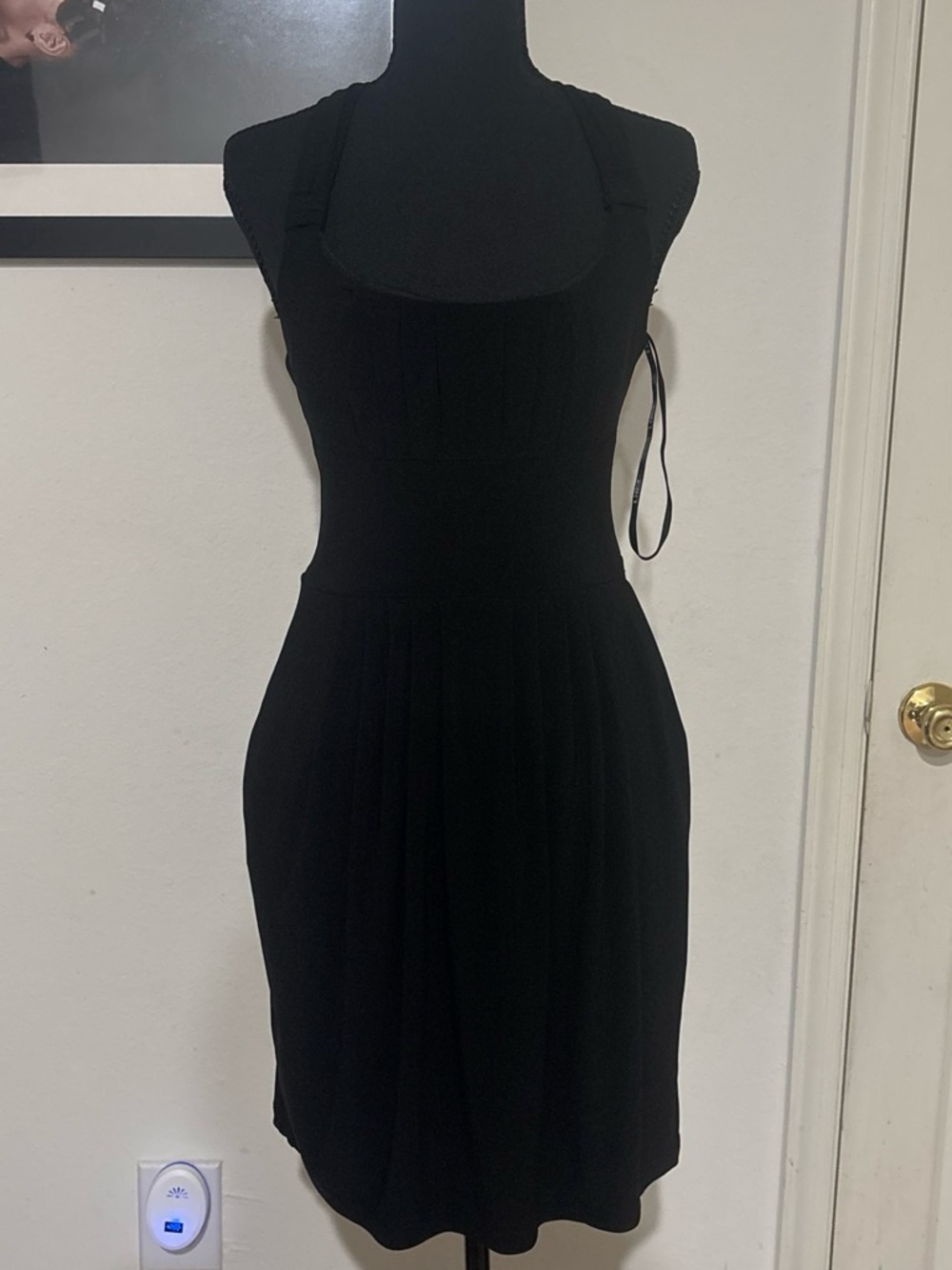 White House Black Market Black Sleeveless Fit-and-Flare Mini Dress